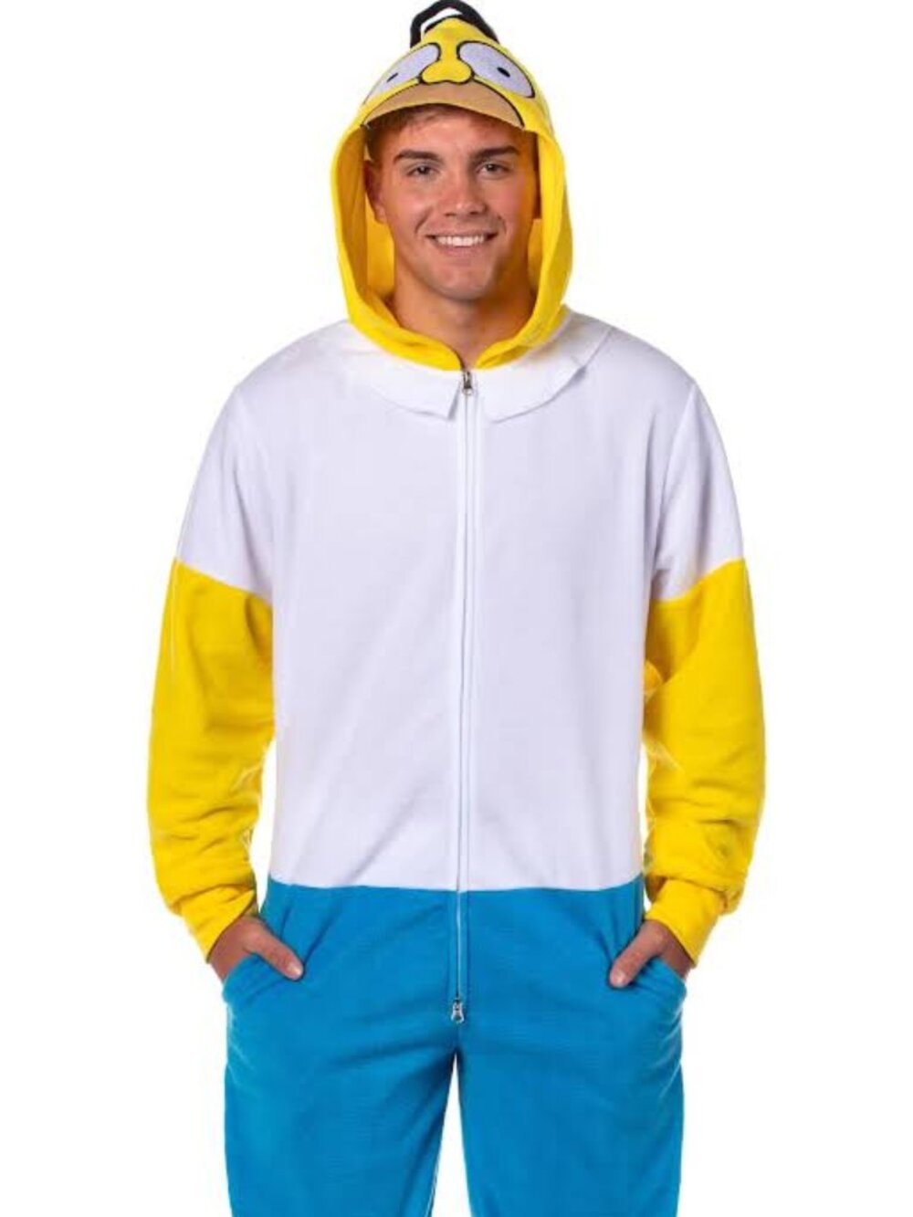 EUC The Simpsons Hooded Licensed Homer Simpson Adult Onesie Size Small